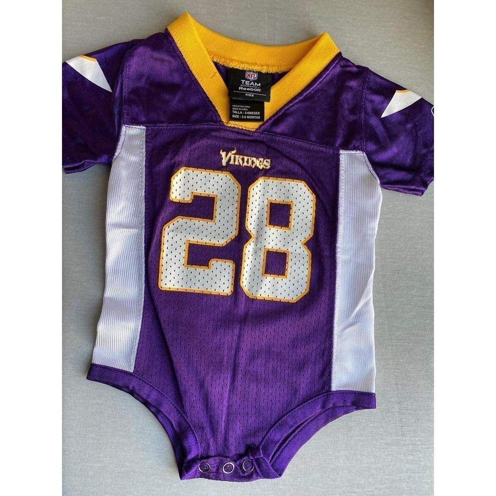 NFL Vikings Jersey Reebok Peterson 28 Infant 3 - 6 Mo One-piece s1
